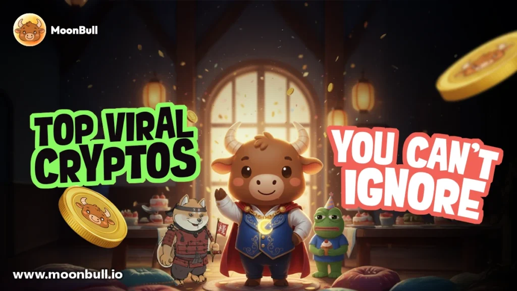 9 Cryptos : MoonBull en tête des préventes 2025