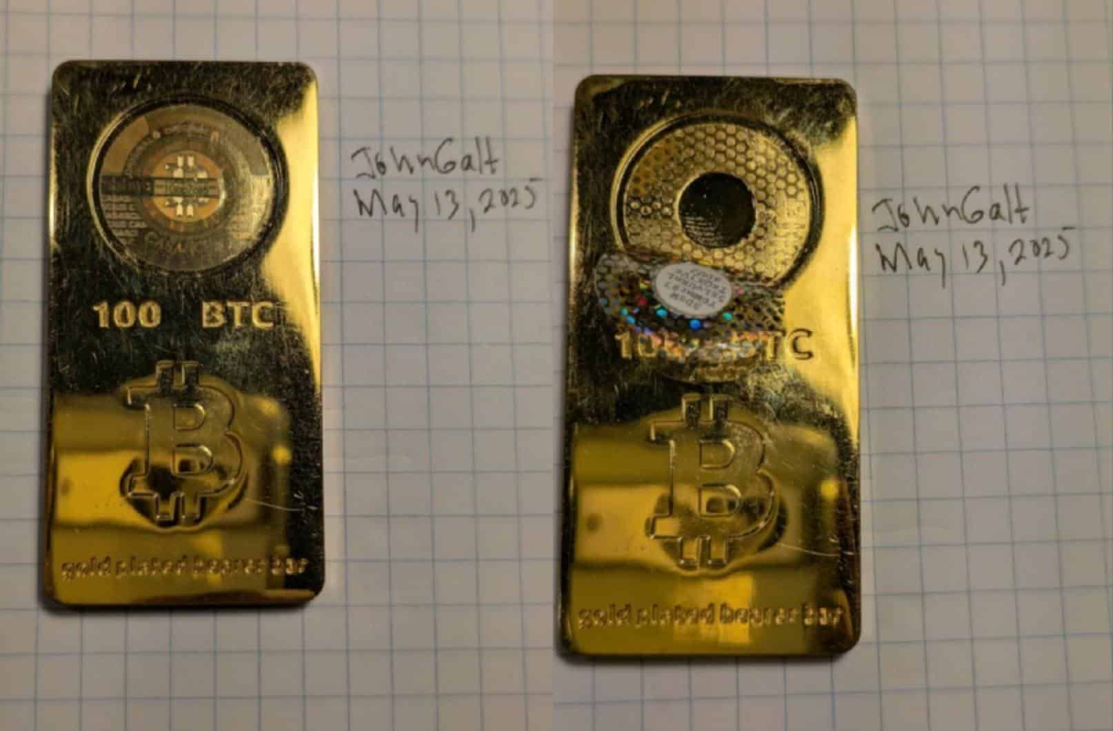 Investor opens gold bar containing 100 bitcoins after 13 years; gets robbed.